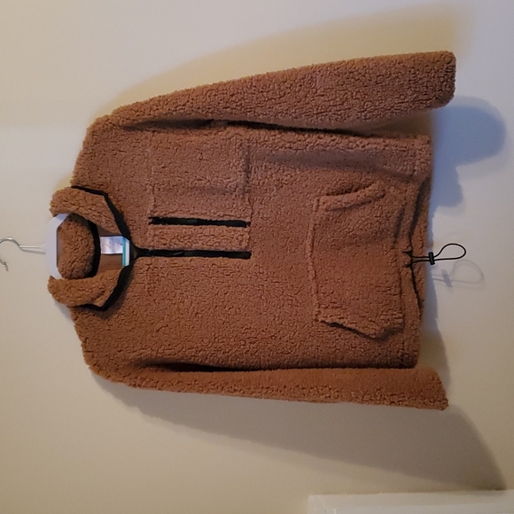 No Boundaries Jackets & Blazers - No Boundaries brown fluffy jacket.  Breast pocket and front bottom pocket